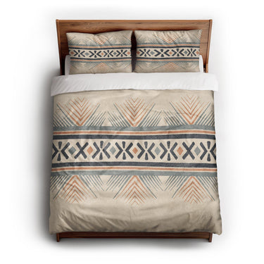 Loxcie Ivory & Blue queen - cotton - White Backing