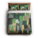 Baxter Green & Yellow queen - cotton - White Backing