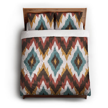 Dyani Sky & Umber queen - cotton - White Backing