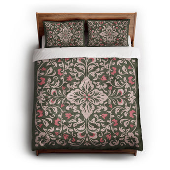 Annette Green & Coral Duvet Cover