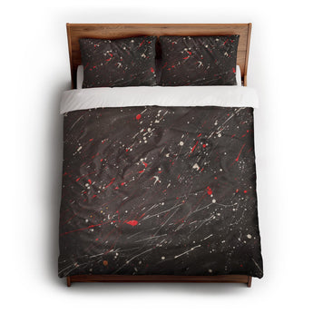 Edgar Red & Vintage Black Duvet Cover
