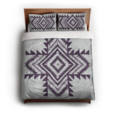 Reyno Eggplant & Stone queen - cotton - White Backing
