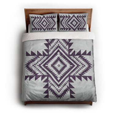 Reyno Eggplant & Stone queen - cotton - White Backing
