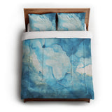 Zephyr Watercolor Azure Blue in Full/Queen (88" x 88") Size