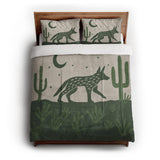 Desert Coyote Forest & Moss Green in Full/Queen (88" x 88") Size