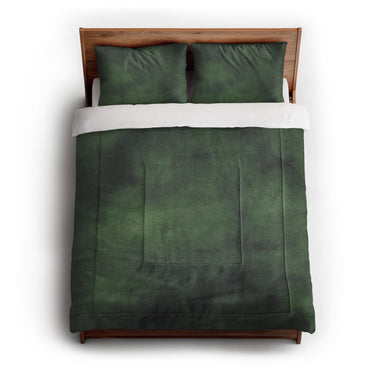 Andromeda Watercolor Navy & Kelly Green in Full/Queen (88" x 88") Size