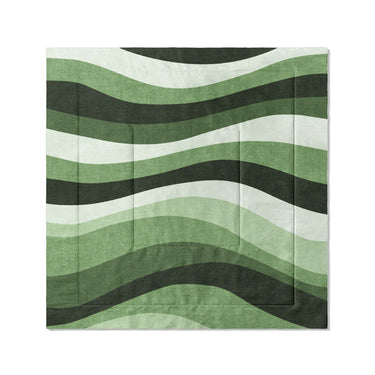 Sinuous Green Monochrome in Full/Queen (88" x 88") Size