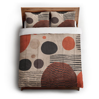 Charl Orange & Taupe Comforter