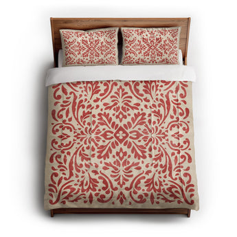 Floranna Ivory & Red in Full/Queen (88" x 88") Size