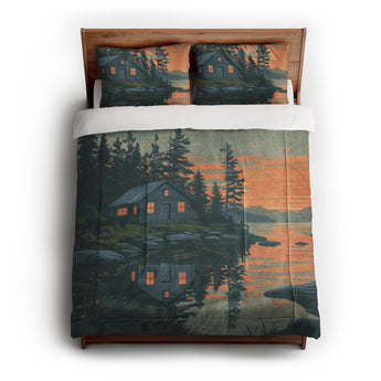 Adirondack Lakeside Cabin Comforter