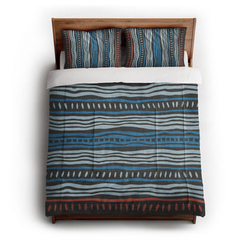Delsin Blue & Black in Full/Queen (88" x 88") Size