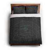 Solar System Charcoal & Teal in Full/Queen (88" x 88") Size