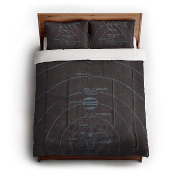 Solar System Burgandy & Powder Blue in Full/Queen (88" x 88") Size