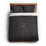 Solar System Burgandy & Powder Blue in Full/Queen (88" x 88") Size