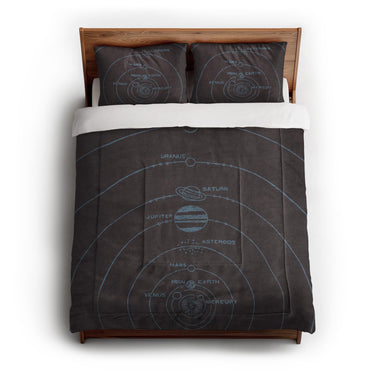 Solar System Burgandy & Powder Blue in Full/Queen (88" x 88") Size