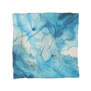 Zephyr Watercolor Azure Blue in Full/Queen (88" x 88") Size