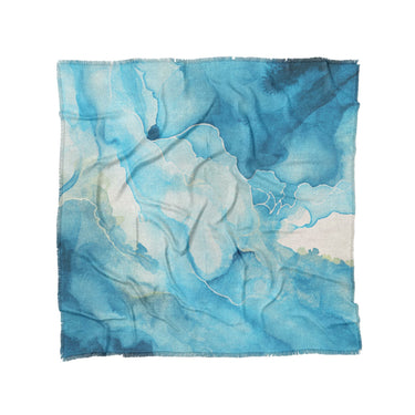 Zephyr Watercolor Azure Blue in Full/Queen (88" x 88") Size