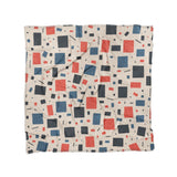 Geometric Confetti Blue & Red in Full/Queen (88" x 88") Size