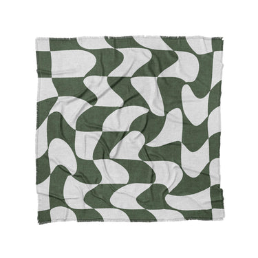 Twyla Checkered Army Green in Full/Queen (88" x 88") Size