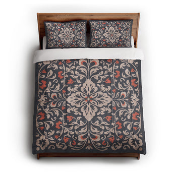Annette Navy & Orange in Full/Queen (88" x 88") Size