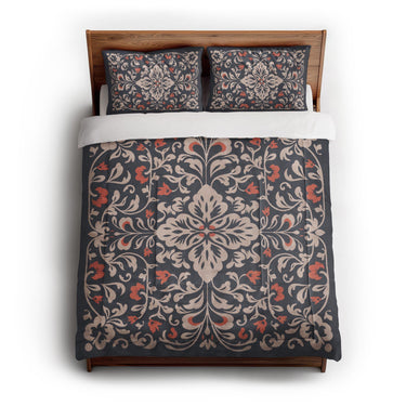 Annette Navy & Orange in Full/Queen (88" x 88") Size