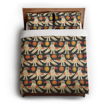 Tribal Birds Black in Full/Queen (88" x 88") Size
