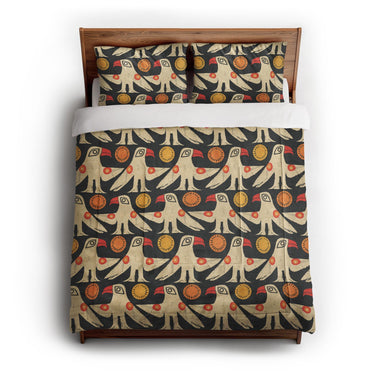 Tribal Birds Black in Full/Queen (88" x 88") Size