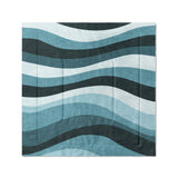Sinuous Teal Monochrome in Full/Queen (88" x 88") Size