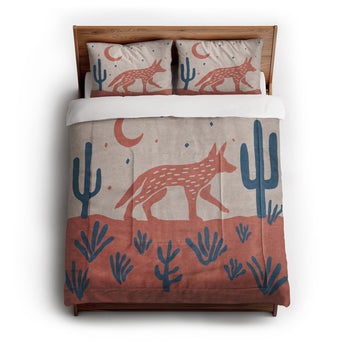 Desert Coyote Denim Blue & Terracotta in Full/Queen (88" x 88") Size