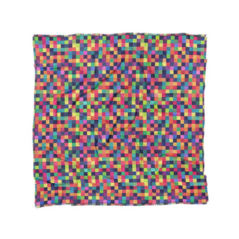 Pixel Mosaic Multicolor Vibrant in Full/Queen (88" x 88") Size
