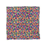 Pixel Mosaic Multicolor Vibrant in Full/Queen (88" x 88") Size