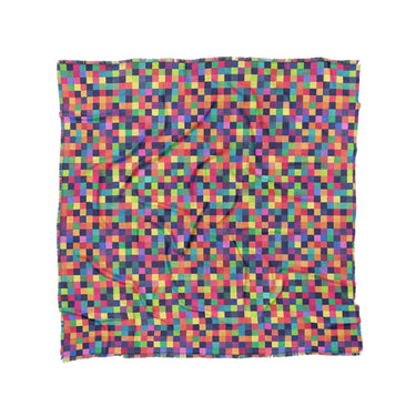 Pixel Mosaic Multicolor Vibrant in Full/Queen (88" x 88") Size