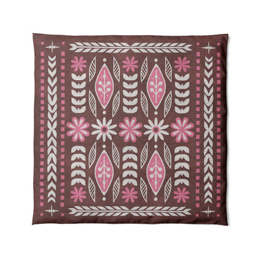 Topanga Burgundy & Pink in Full/Queen (88" x 88") Size