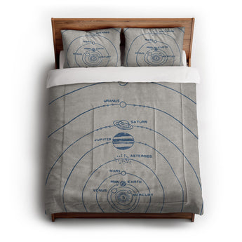 Solar System Blue & Ivory in Full/Queen (88" x 88") Size