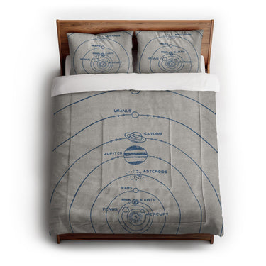 Solar System Blue & Ivory in Full/Queen (88" x 88") Size