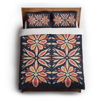 Jasmina Navy Multicolor in Full/Queen (88" x 88") Size