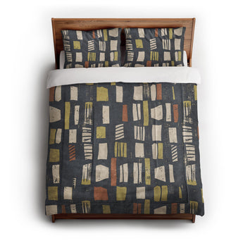 Milo Navy Lime & Terracotta in Full/Queen (88" x 88") Size