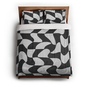 Twyla Checkered Black & White in Full/Queen (88" x 88") Size
