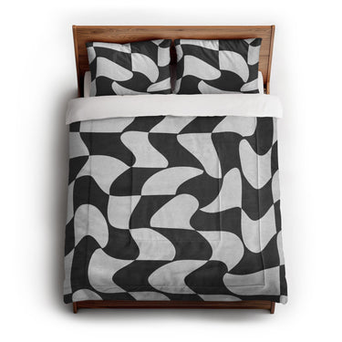 Twyla Checkered Black & White in Full/Queen (88" x 88") Size