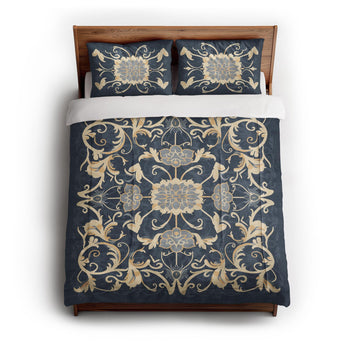 Belinda Navy & Ivory in Full/Queen (88" x 88") Size