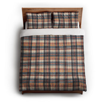 MacPherson Plaid Navy & Gold in Full/Queen (88" x 88") Size