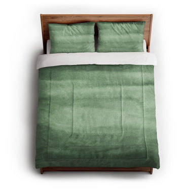 Jacinda Watercolor Green Ombre in Full/Queen (88" x 88") Size