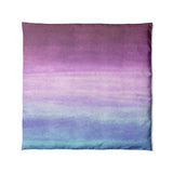 Imogen Watercolor Blue & Purple Ombre in Full/Queen (88" x 88") Size