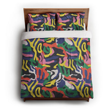 Umberto Black Multicolor in Full/Queen (88" x 88") Size