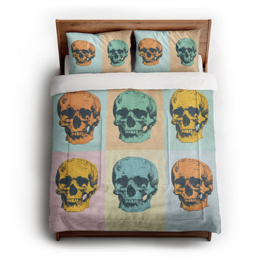 Pop Art Skulls in Full/Queen (88" x 88") Size