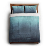 Kieran Watercolor Teal Ombre in Full/Queen (88" x 88") Size