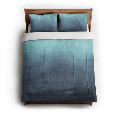 Kieran Watercolor Teal Ombre in Full/Queen (88" x 88") Size