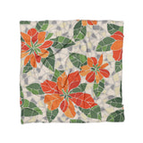 Mosaic Poinsettia Orange in Full/Queen (88" x 88") Size
