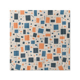 Geometric Confetti Blue & Orange in Full/Queen (88" x 88") Size