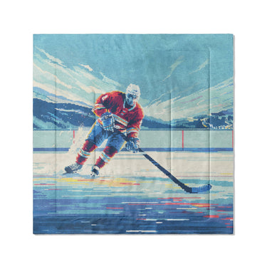 8 Bit Pond Hockey in Full/Queen (88" x 88") Size